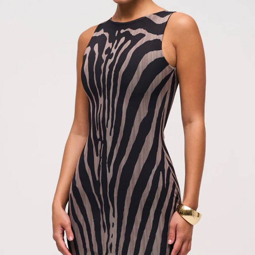 Zebra Print Sleeveless Mini Dress